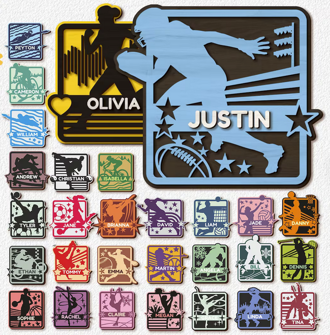 Christmas Ornament - Multiple Sport Options - Personalized Wooden Ornament - ADC