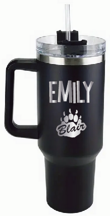 40oz Stainless Steel Tumblers with Handle and Straw (Stanley Dupe) - BHS