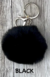 Sparkly Initial Keychain with Puff - ENG