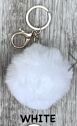 Sparkly Initial Keychain with Puff - ENG