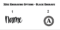 32oz. Black Engraved Stainless Steel Water Bottles - WHS