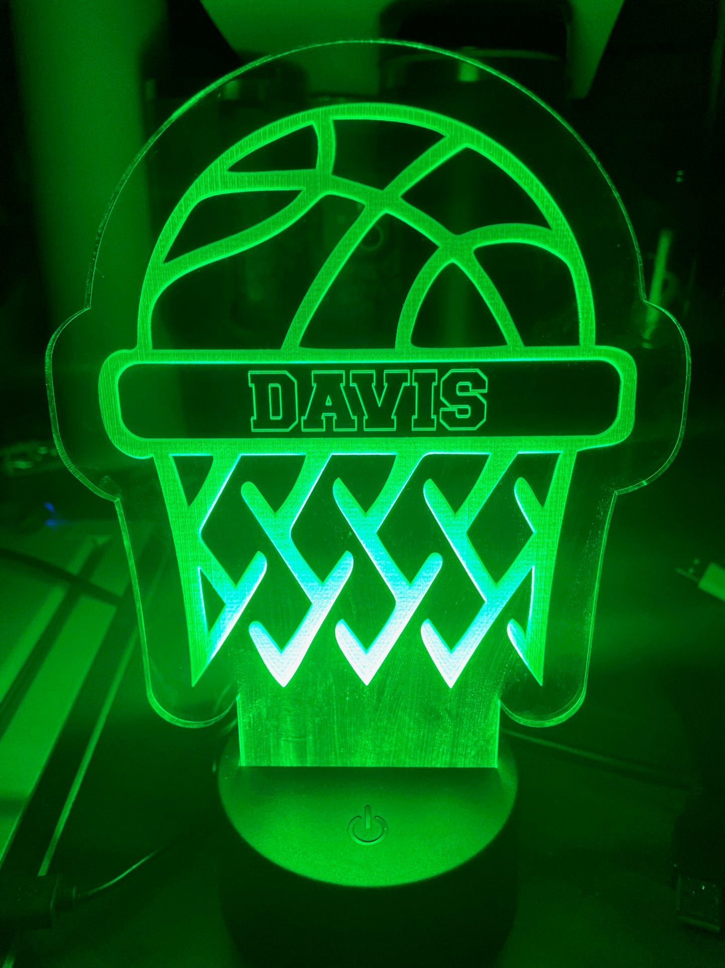 Personalized LED Night Light - Custom Night Light - Basketball - Kids Room Decor - Personalized Gifts for Kids - ENG