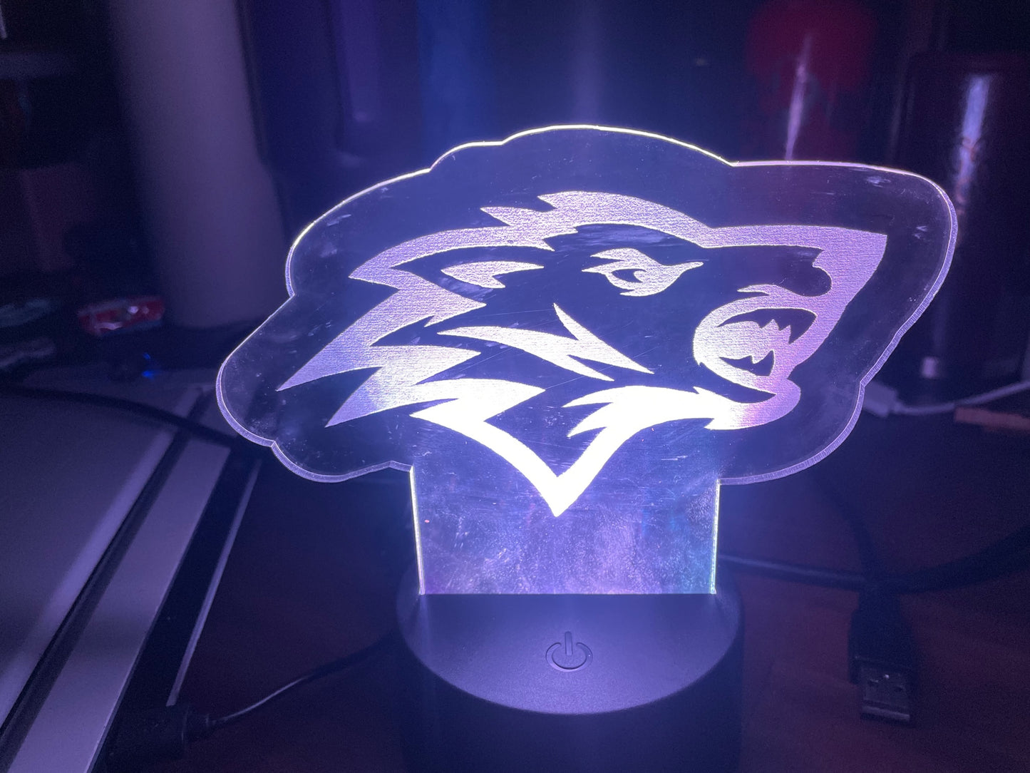 Personalized LED Night Light - Custom Night Light - Wolf - Kids Room Decor - Personalized Gifts for Kids - ENG