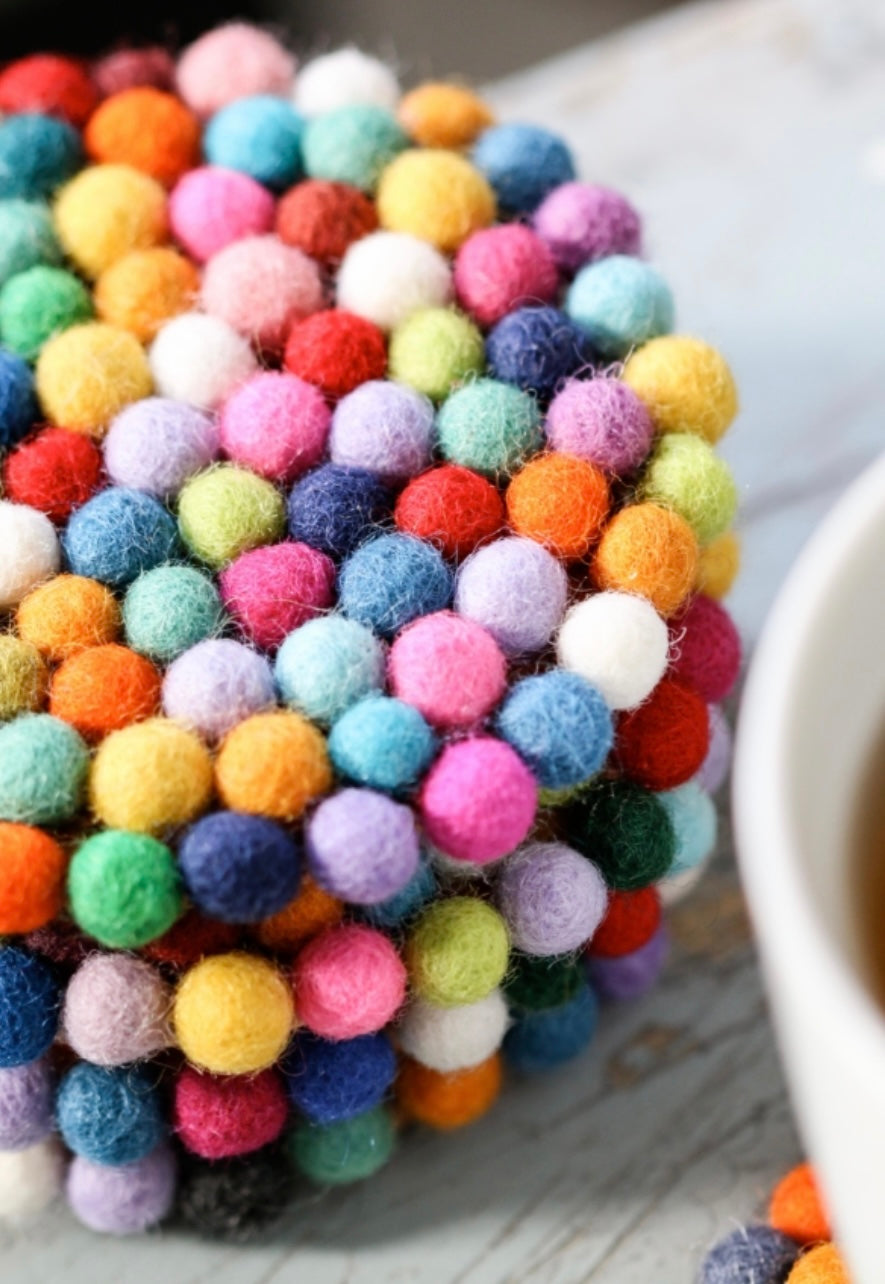 Colorful Wool Drink Coasters - WHS