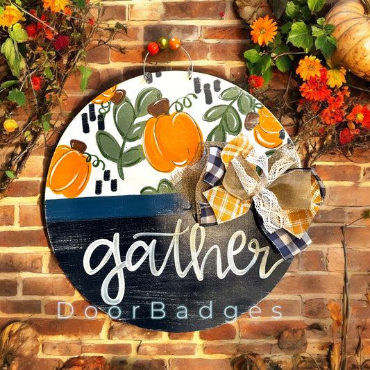 Fall Gather Round Door Hanger - WHS