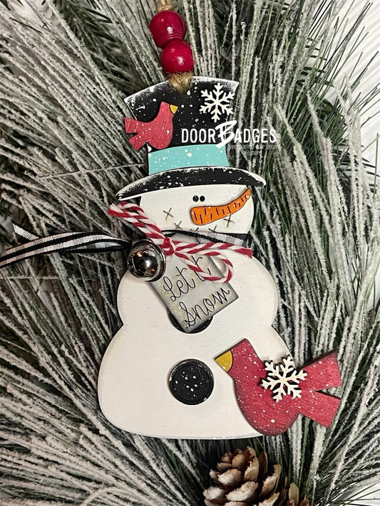 Christmas Ornament - Snowman Personalized Wooden Ornament - BHS