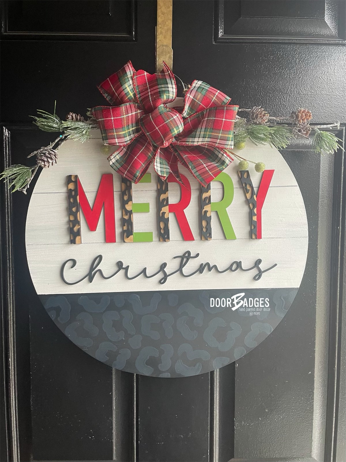 Merry Christmas Leopard door hanger - ADC