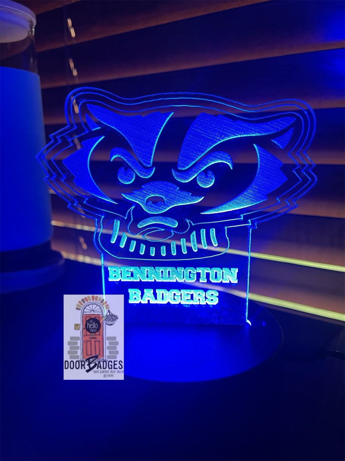 Personalized LED Night Light - Custom Night Light - Bennington Badgers - Kids Room Decor - Personalized Gifts for Kids - BYF
