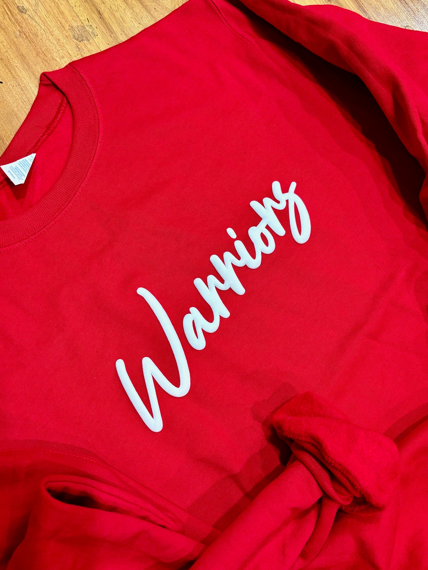 Warriors Puff Print Crew Neck Sweatshirt - WHS